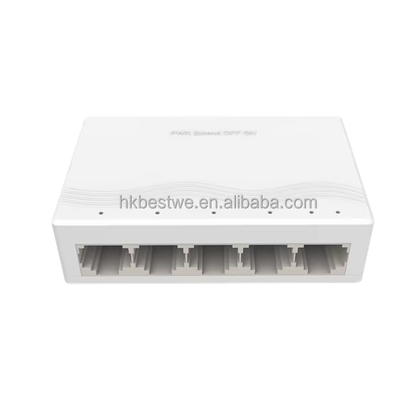 Factory OEM/ODM RJ45 Unmanaged Plastic Shell 5-Port 10/100Mbps Ethernet Switch 1Gbps Switching Capacity CE/RoHS/FCC Certified