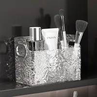 Léger Deluxe Glacier Motif Miroir Armoire Organisateur En Plastique Vanité Cosmétique Cas pour L'utilisation de Bijoux