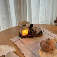 Brûleur d'aromathérapie vintage en porcelaine fait main, chauffe-huile essentielle pour salon de beauté, brûleur d'encens avancé pour bois de santal, résistant au feu, Chine