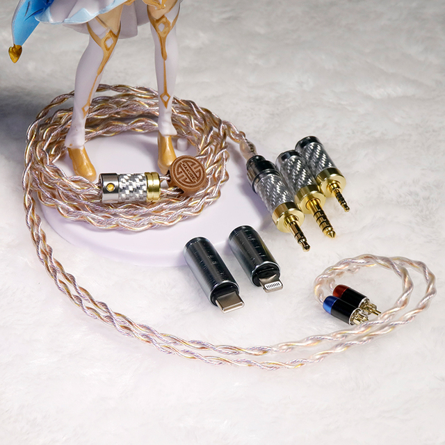 Silver Plated Twisted Pair Detachable Coaxial Cable Clear TPU Insulation for 1.8mm 2-Pin Connectors Earphone Upgrade for