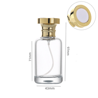 Nouveau design atomiseur de parfum rechargeable vide de luxe vaporisateur de parfum en verre transparent bouclé cylindrique avec bouchon en aluminium