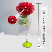 OH ARTS Fleur géante artificielle en organza à ouverture et fermeture automatiques pour décor de toile de fond de mariage, accessoire de scène et fournitures pour vitrine