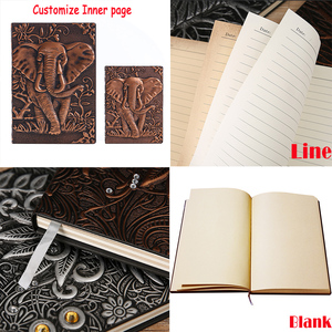 Elefante Ufficiale A5 Foderato Antico Fatto A Mano In Rilievo In Pelle <span class=keywords><strong>Notebook</strong></span> Diario di Viaggio - Product Image 3
