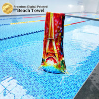 Custom Beach Towel 100% Cotton Full Colors Digital Print Oversized 30x60inches Quick Dry Soft Beach Towel 15 Years Gold Supplier