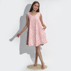 Elegante Vestido de Verano sin Mangas con Cintura Alta para Mujer, Control de Abdomen, Estampado Digital 3D Vibrante, Uso Diario Informal - Product Image 1