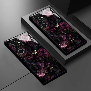 Luxuriöse Rosenblüten-Druck Schutzhülle aus Gehärtetem Glas und TPU für Samsung Galaxy S8 S9 S10 S20 S21 S22 S23 S24 S25 S26 - Product Image 3