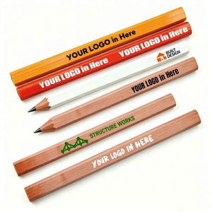 Lápices de Carpintero Negros con Logotipo Personalizado al por Mayor, con Dureza HB 4H para Madera, Hormigón, Piedra, Trabajos de Madera, Regalo Promocional - Product Image 1