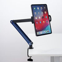 Nouvelle conception, vente chaude, support de chevet en métal pour téléphone portable et tablette de 4 à 12 pouces, rotatif, réglable, pliable