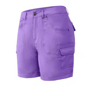 Top Trening Short Cargo personnalisé taille haute pour femme, élégant, coupe ajustée avec poches fabriqué au Pakistan - Product Image 1