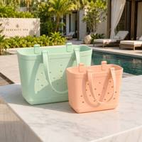 Sac de plage personnalisé en caoutchouc et silicone, grand sac fourre-tout tendance, lavable, imperméable, en EVA, sac à main de voyage