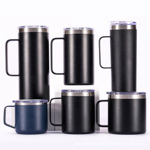 20oz Double Wall Vacuum Insulated Tumbler Cups Stainless Steel Coffee Tea Beer Tumbler <b>Mug</b> in Bulk With Lid and Handle - Product Image 1