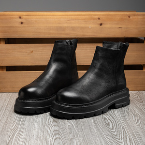 XINZI pioggia all'ingrosso peso leggero stivali in pelle nera altezza aumento spessa suola <span class=keywords><strong>donna</strong></span> uomini classici stivali in pelle Chelsea - Product Image 5