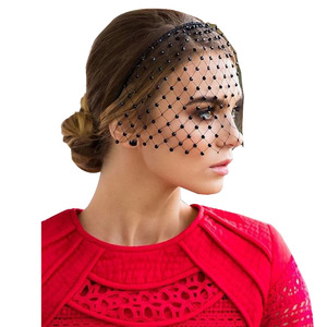 Mũ Trùm Đầu Lưới Chấm Bi Mặt Đen Phụ Kiện Tóc Mạng Che Mặt Lồng Chim - Product Image 4