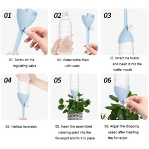 Nouvel arroseur automatique en plastique pour fleurs, avec débit réglable, dispositif d'irrigation par écoulement d'eau pour usage domestique intérieur - Product Image 5