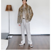Veste en fourrure de lapin véritable pour hommes Manteau d'hiver de luxe chaud Vêtements d'extérieur pour hommes