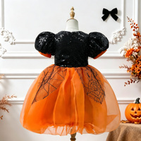 Robe en satin orange pour filles, col rond, tenue formelle d'été pour enfants, motif imprimé, longueur genou, collection en promotion
