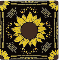 Tapis de Mahjong en Caoutchouc Naturel Doré à Motifs Floraux Élégant, Luxueux et Moderne, Durable, Résistant à l'Eau, Pliable et Portable