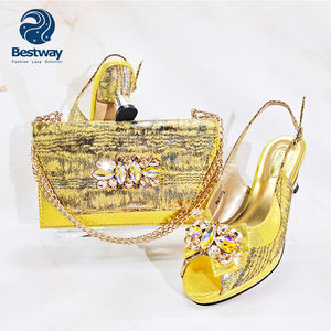 Bestway sepatu perempuan hak 38-43 2.55 inci sepatu pesta dan tas Set sepatu Italia tas tangan wanita - Product Image 1