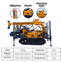 Foreuse mobile sur chenilles diesel 2026 pour puits d'eau, foreuse rotative DTH avec moteur de pompe, profondeur max. 260 m