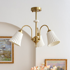 Lampadario da soggiorno in ceramica semplice e moderno in stile Art Déco medievale, letto francese retrò americano, lampade da pranzo e da studio - Product Image 3