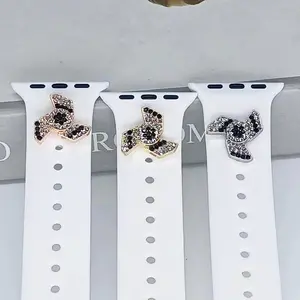 Tschick cincin dekoratif Gyro bertekanan tinggi putar untuk Apple Watch Band gelang ornamen gelang jam tangan logam berlian kreatif