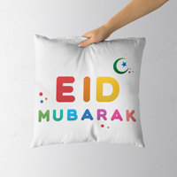 Coussins islamiques colorés Eid taies d'oreiller arc-en-ciel couleur Eid Mubarak housse de coussin pour musulman Eid maison décoration