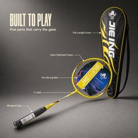 JIELING A905 Ensemble de raquettes de badminton avec housse de transport assortie aux couleurs, sac de raquette pré-cordé pour l'entraînement sur terrain intérieur, 4 couleurs