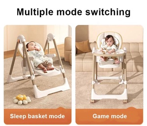 Chaise haute pliable pour bébé avec roues verrouillables, dossier inclinable réglable, double plateau amovible, housse en PU facile à nettoyer, chaise de repas pour tout-petit - Product Image 3