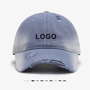 Gorra de Béisbol Personalizada de Algodón Lavado con Bordado 3D, Estilo Streetwear, Diseño Desgastado, 6 Paneles - Product Image 1