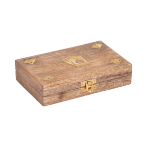Scatola in legno per carte con dettagli in ottone, set di giochi da tavolo classici per la casa e il soggiorno - Product Image 2