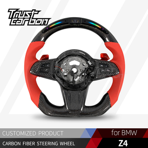 Volante Deportivo Personalizado de Fibra de Carbono con LED para <span class=keywords><strong>BMW</strong></span> <span class=keywords><strong>Z4</strong></span> E89 <span class=keywords><strong>2010</strong></span>-2017 SDrive 28i <span class=keywords><strong>30i</strong></span> 35is, con Empuñadura de Cuero Perforado Rojo - Product Image 2
