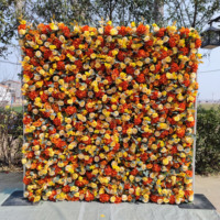 Panneau de roses artificielles haute densité, mur de fleurs d'hortensia pour événements de mariage, photographie et décoration intérieure