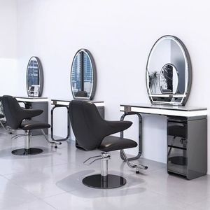 Estación de Espejo Moderna para Salón de Belleza con Mesa, Espejo Comercial para Peluquería y Estilismo, Mueble para Salón de Belleza - Product Image 5