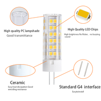 Ampoule LED G4 G9 à économie d'énergie gratuite 220v Fabricant en gros 7w Flicker AC 90 LED Perles de lampe en céramique Résidentiel 400