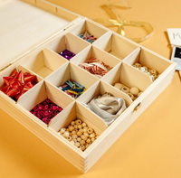 Boîte à thé en bois avec couvercle, organisateur de compartiments rectangulaire de luxe, design unique, durable, coffre à souvenirs, cadeau de Noël