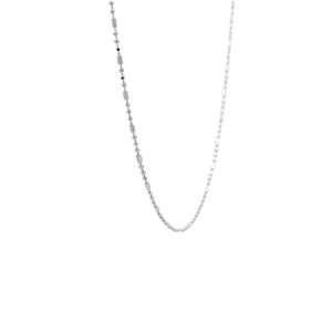 Collier personnalisable en platine Pt950 blanc mat à paillettes douces avec mini perles octogonales, accessoire unisexe décontracté à superposer, cadeau - Product Image 4