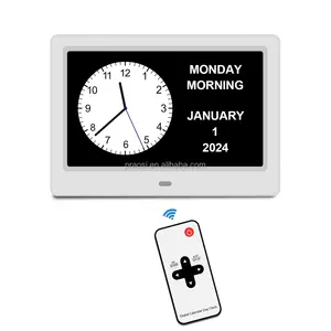 PROS Wandmontage 7 Zoll Gedächtnisverlust Alzheimer Digitaler Tagskalender Uhr Datum Uhrzeit Demenz-Uhren 24 Alarme