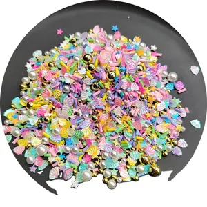 500 g DIY Schleimzubehör Seedierpailletten Glitter gemischt Gold Birnenperlen lange Süßigkeiten Spritzchen 500 g