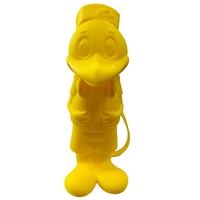 Trousse à crayons portable en silicone motif canard 3D mignon avec fermeture éclair et dragonne – Rangement de papeterie