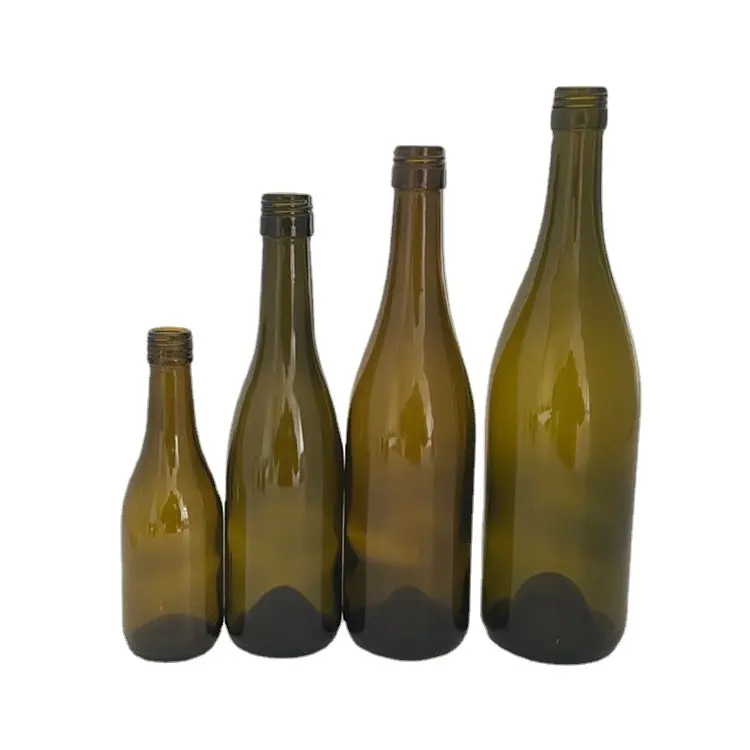 Logotipo personalizado Vacío 187 ml 375 ml 500ml 750ml Borgoña Champagne Botellas de copa de vino con tapa de sellado de tornillo