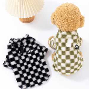 Luxo Fuzzy <span class=keywords><strong>Dog</strong></span> Sweater Coat Plaid Warm Winter Puppy <span class=keywords><strong>Dog</strong></span> <span class=keywords><strong>Clothing</strong></span> Soft Pullover <span class=keywords><strong>Pet</strong></span> Vestuário <span class=keywords><strong>Pet</strong></span> Clothes para Medium Small Dogs