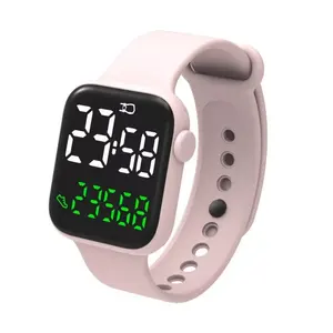 Relógio de silicone de alta qualidade para homens, pedômetro digital Reloj, pedômetro digital