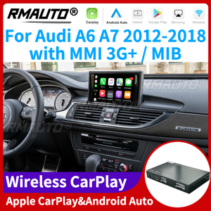 RMAUTO ระบบไร้สาย Apple CarPlay MMI MIB สำหรับ Audi A6 A7 ปี 2012-2018 รองรับ Android Auto Mirror Link AirPlay ภาพกล้องถอยหลัง Car Play - Product Image 1
