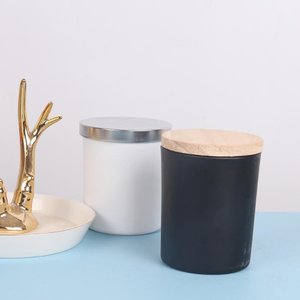 Bán Buôn 300ML Matte Màu Tre Nắp Thủy Tinh Jar DIY Làm Kit <span class=keywords><strong>Container</strong></span> Nến Tàu Với Logo - Product Image 1