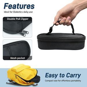 กระเป๋าเก็บอินซูลินแบบพกพา ปรับแต่งได้ ทนทาน พร้อมซิป EVA ป้องกัน  ใส่แผ่นน้ำแข็งและขวดอินซูลินได้ ดีไซน์ทันสมัย เหมาะสำหรับพกพาออกนอกบ้าน - Product Image 4