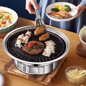 Parrilla de Carbón Coreana de Acero Inoxidable de 35 cm, Parrilla para Barbacoa Doméstica, Parrilla para Acampar, Ahumador de Mesa - Product Image 1