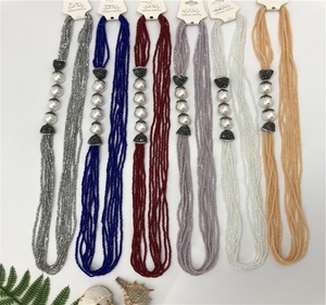 공장 도매 핫 세일 고품질 수제 긴 유리 멀티 레이어 목걸이 - Product Image 6