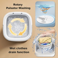 Produits très vendus : Machine à laver et sèche-linge portable mini à chargement par le haut de 11,5 L avec panier de vidange et stérilisation par lumière bleue
