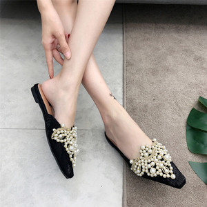 2025 NEW Summer Fashion Sexy Women <b>Shoes</b> Elegant String Bead Crystal Patchwork Slip-On Anti-Slippery 35-39 Slipper String Summer - Product Image 5