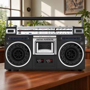 RETRO FORTUEN Registratore e Lettore di Cassette Digitale AC/DC, Convertitore da <span class=keywords><strong>Cassetta</strong></span> a MP3, Lettore <span class=keywords><strong>Stereo</strong></span> - Product Image 1